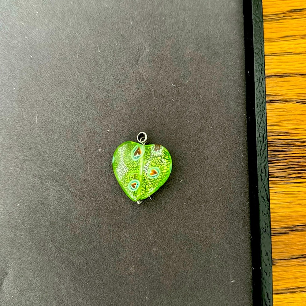 Blown glass heart pendant